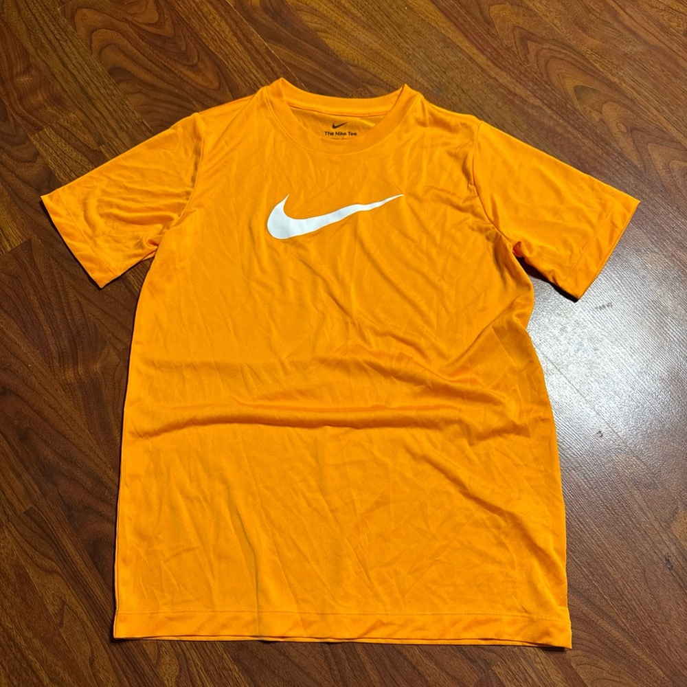 Nike Vibrant Orange Tee with White Swoosh